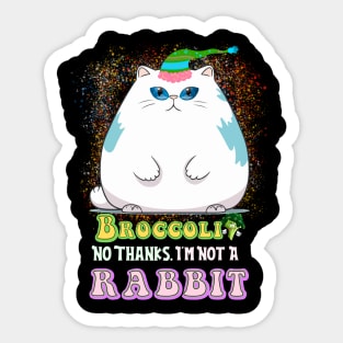 The Sophisticated Feline: Broccoli Connoisseur Sticker